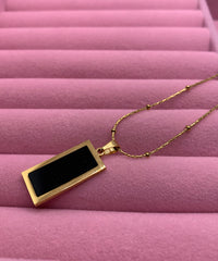 Rectangular slide Necklace(black)