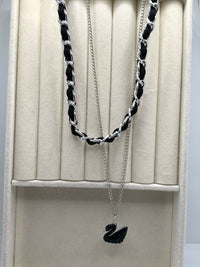 Noir Swan Layered Choker(silver)