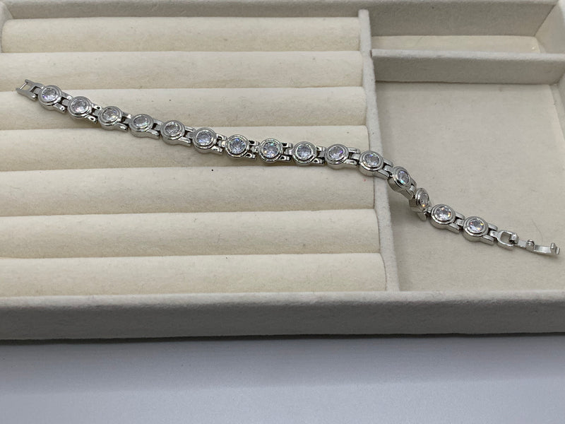 Lunar Halo Tennis Link Bracelet