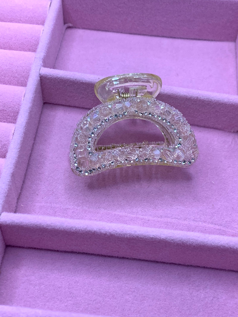 Beaded Crystal Hair Claw(pink)