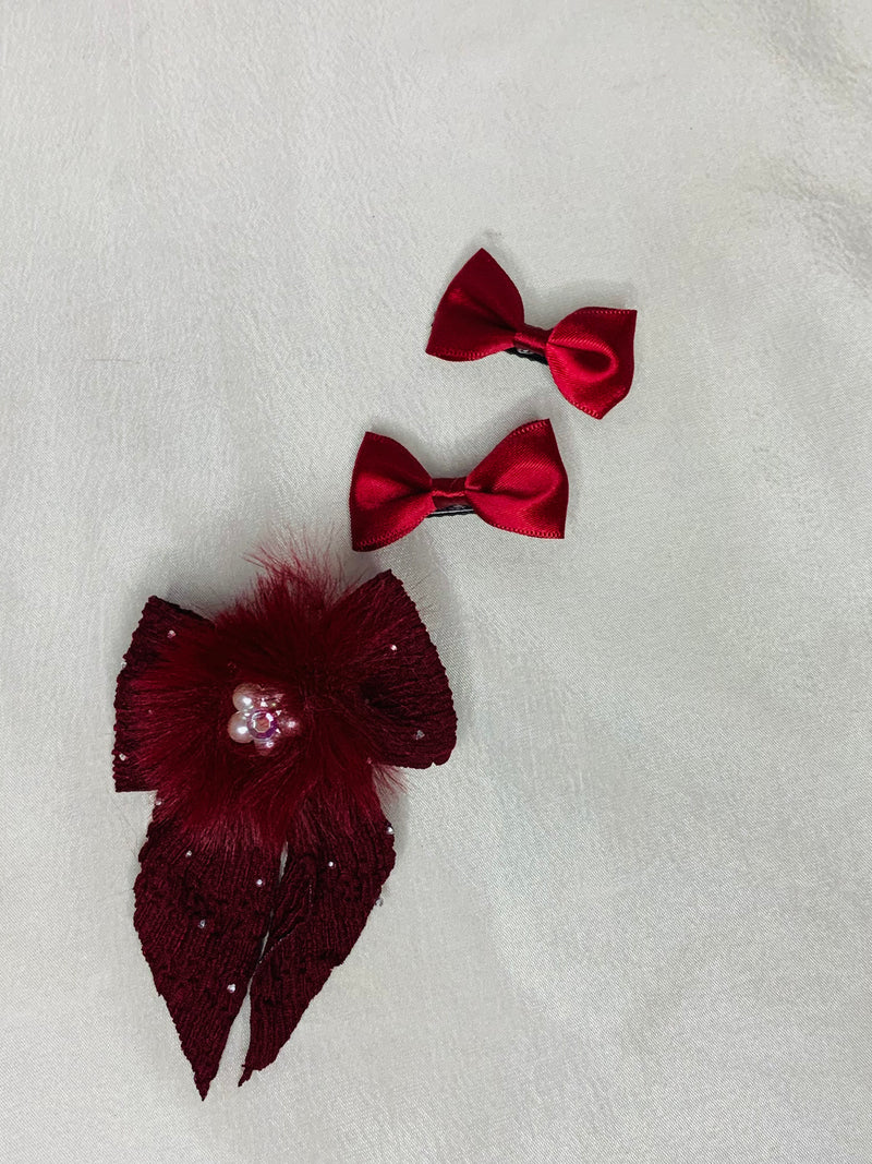 Bow Set(maroon)