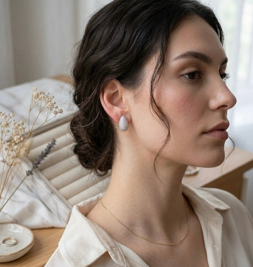 The Icy Teardrop Studs