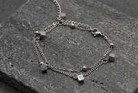 Geometric Cube Double-Chain Bracelet